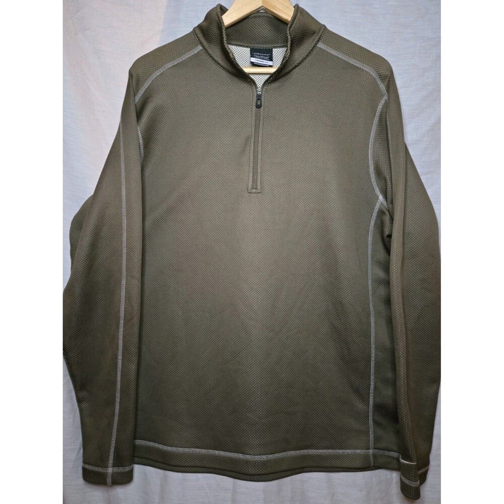 Nike Golf 1/4 Zip Pullover Therma-Fit Mens XL Beige Brown Waffle Knit 244610-242